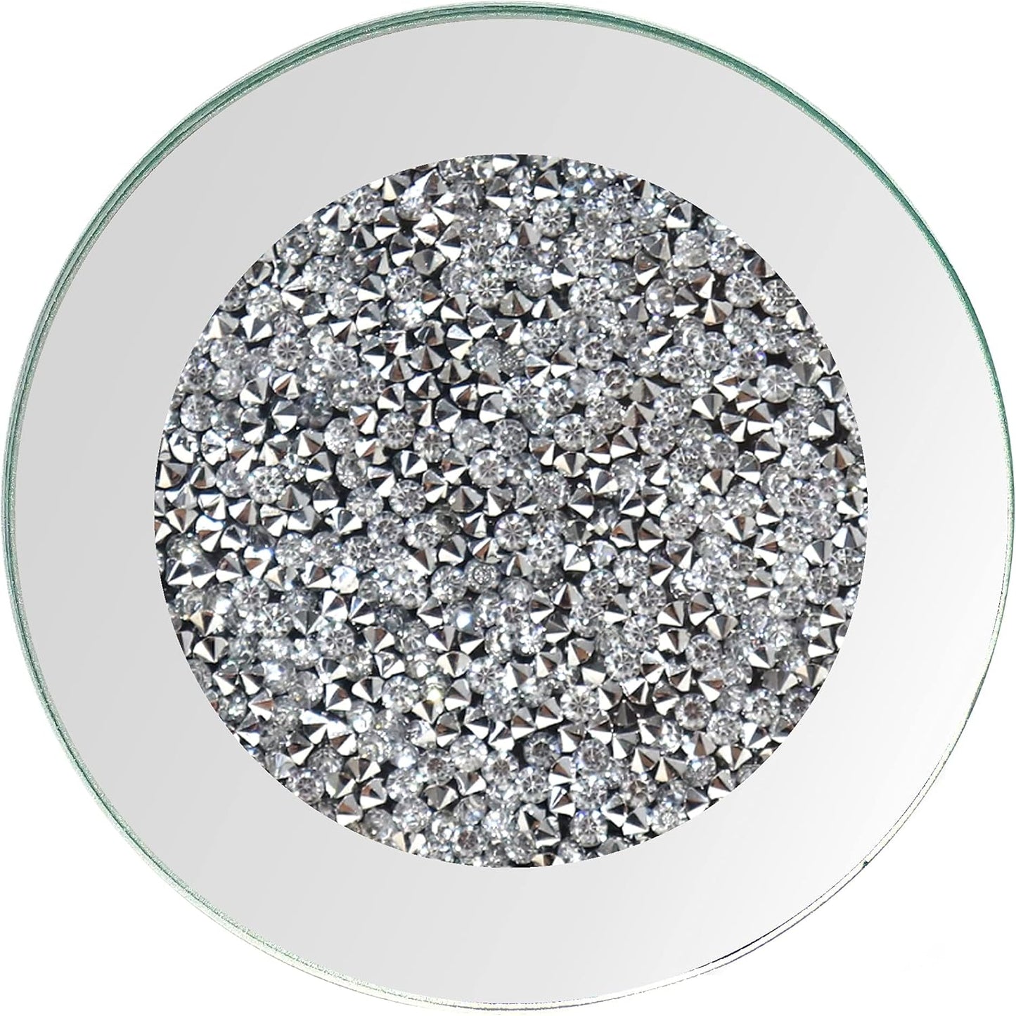 GIMORRTO Glass Mirrored Coaster 4 PC, Crushed Diamond round 4" Cup Mat Decor on Tabletop for Bar Tools Dining Table