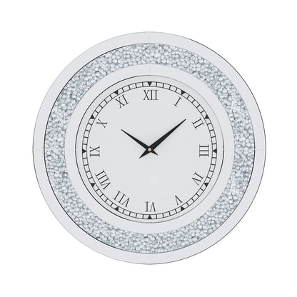 LUVODI 32Inch Modern 3D Wall Clock Large Diamond Crystal Living Room Kitchen Bedroom Hall Clock with Roman Numerals
