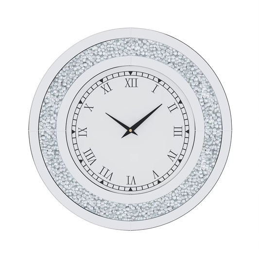 LUVODI 32Inch Modern 3D Wall Clock Large Diamond Crystal Living Room Kitchen Bedroom Hall Clock with Roman Numerals