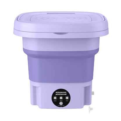 6.5/8L Foldable Washing Machine Portable Socks Underwear Panties Retractable Household Washing Machine 3 Model with Spinning Dry
