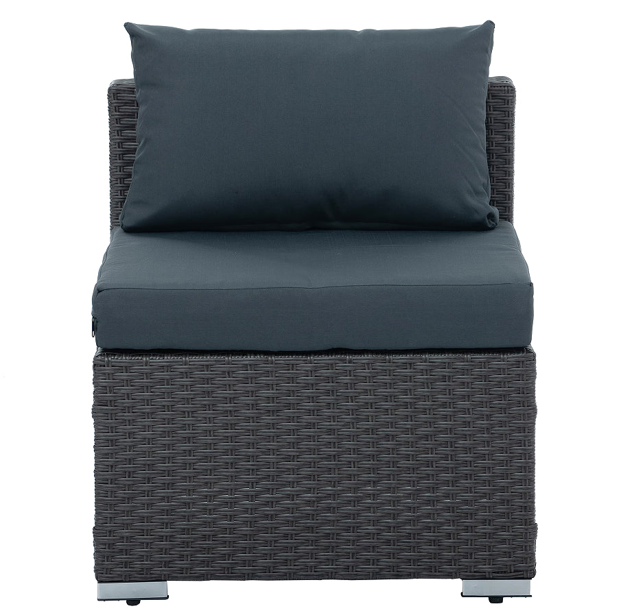 Patio Furniture, Outdoor Furniture, Seasonal PE Wicker Furniture, 7 Set Wicker Furniture with Tempered Glass Coffee Table
