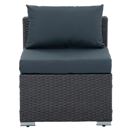 Patio Furniture, Outdoor Furniture, Seasonal PE Wicker Furniture, 7 Set Wicker Furniture with Tempered Glass Coffee Table
