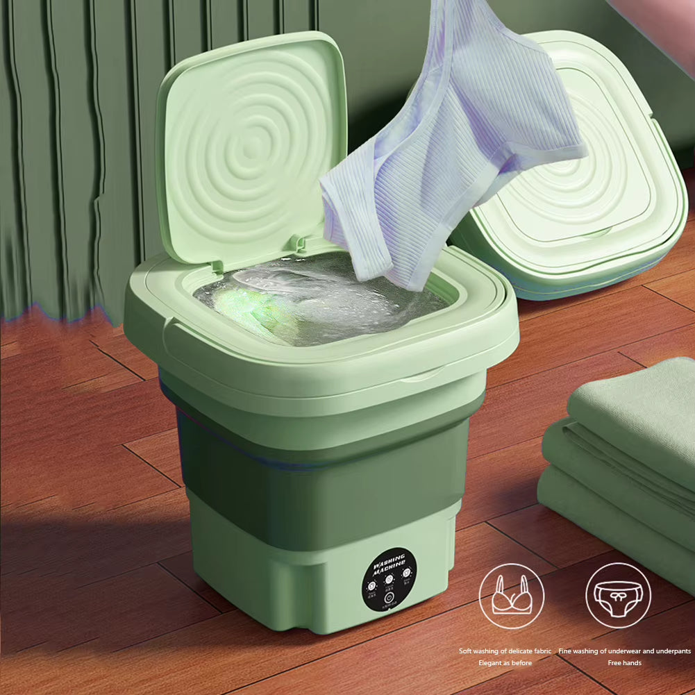 6.5/8L Foldable Washing Machine Portable Socks Underwear Panties Retractable Household Washing Machine 3 Model with Spinning Dry
