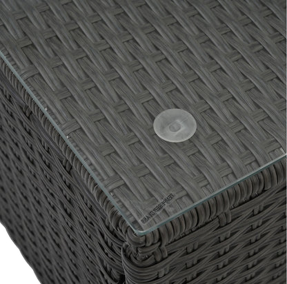 Patio Furniture, Outdoor Furniture, Seasonal PE Wicker Furniture, 7 Set Wicker Furniture with Tempered Glass Coffee Table