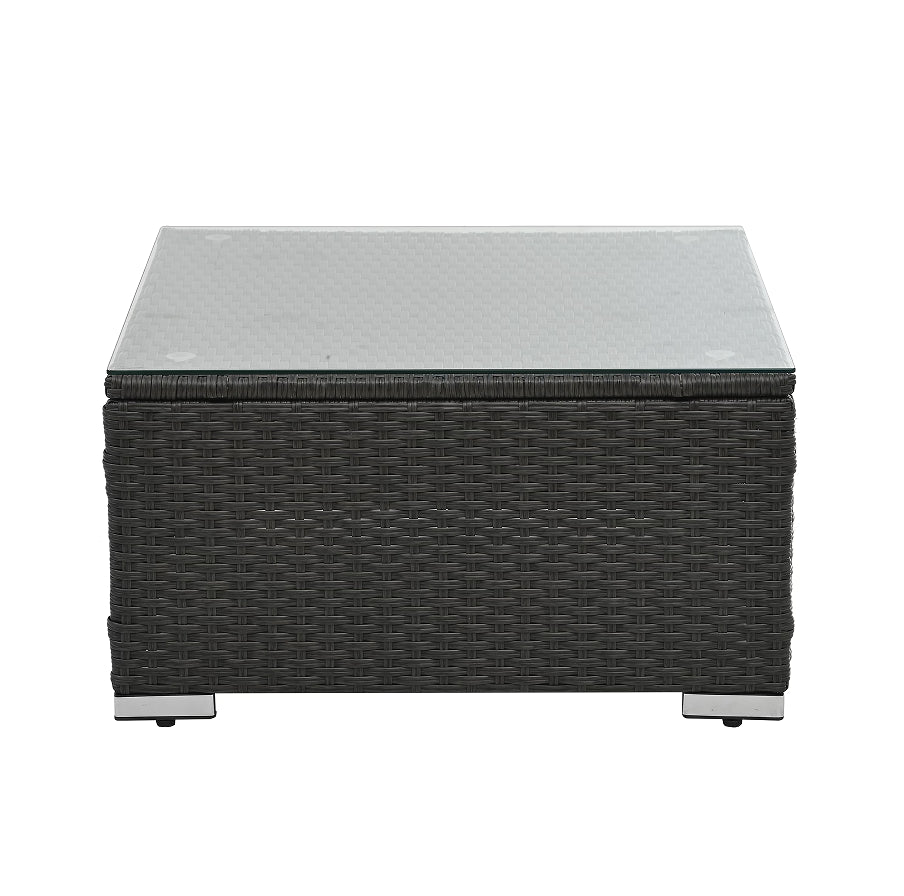 Patio Furniture, Outdoor Furniture, Seasonal PE Wicker Furniture, 7 Set Wicker Furniture with Tempered Glass Coffee Table